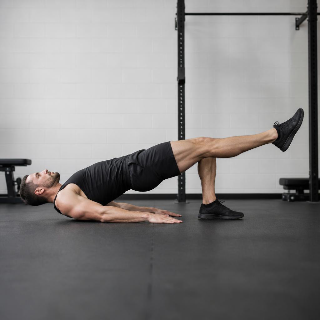 Single-Leg Glute Bridge — end position